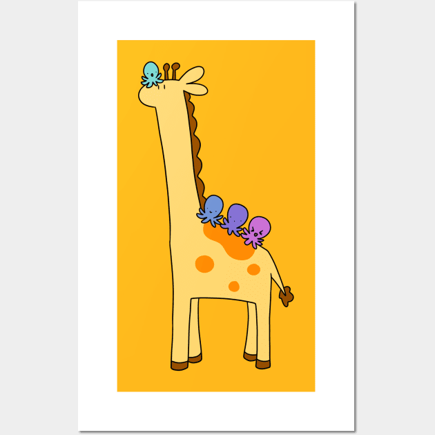 Giraffe with Octopi Wall Art by saradaboru